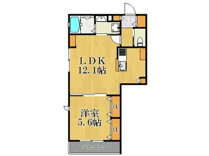 MAISON IKEBATA(1LDK/4階)の間取り写真