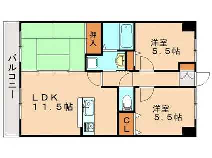 ルネス・コスモ(3LDK/5階)の間取り写真