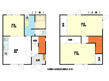 東5-8(3DK/1階)の間取り写真