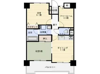 トーカンマンション千秋(2SDK/2階)の間取り写真