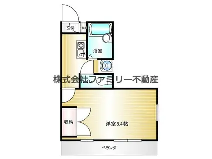 グレースコート24MK F棟(1K/1階)の間取り写真