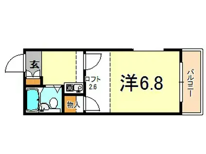 レオパレス打出第二(1K/1階)の間取り写真