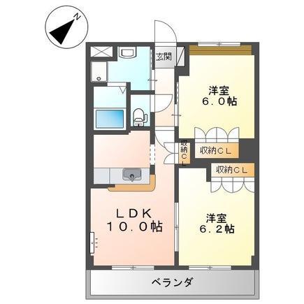 グランドール(2LDK/2階)の間取り写真