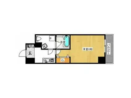 プラディオ徳庵セレニテ(1K/3階)の間取り写真