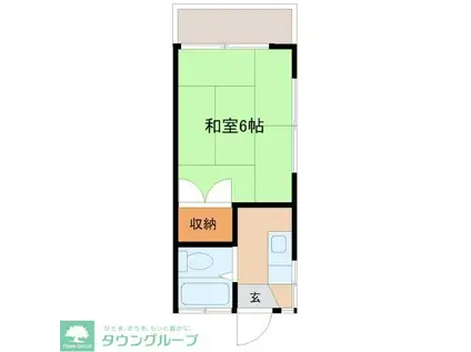 田所コーポ(ワンルーム/3階)の間取り写真