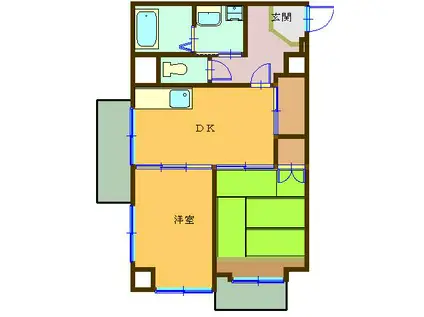 御幸ビル(2DK/3階)の間取り写真