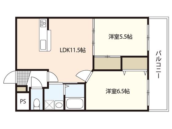グレースKII(2LDK/2階)の間取り写真