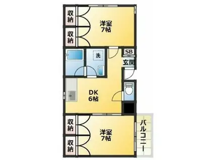 PREZIO(2DK/2階)の間取り写真