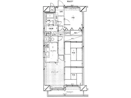 ダイアパレス長野大通II(3DK/2階)の間取り写真