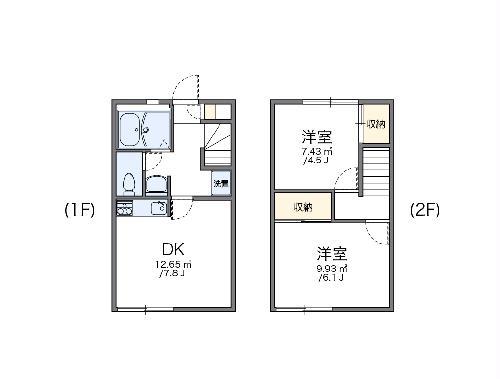 レオパレスNAKASE(2DK/1階)の間取り写真