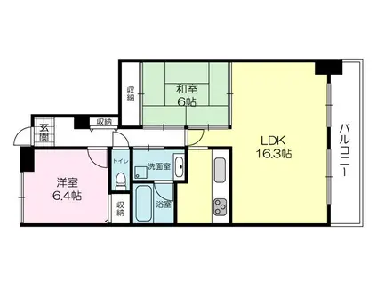 サンハイツ北原(2LDK/3階)の間取り写真