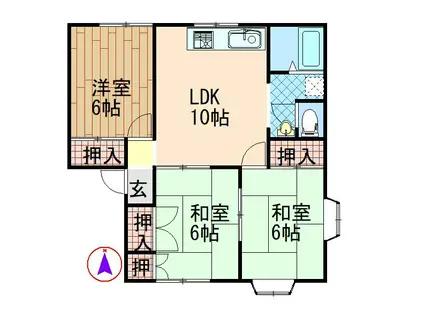 CASETTINA LEICHIE(3LDK/2階)の間取り写真