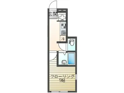 プルーマス金山町(1K/1階)の間取り写真