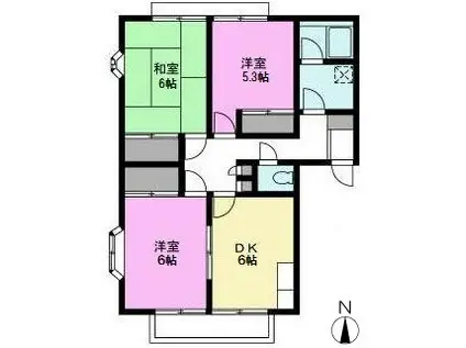 アヴェニールハイムA(3DK/2階)の間取り写真