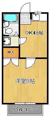 ステーションハイツII(1K/1階)の間取り写真