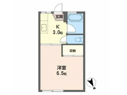 コーポベル(1K/1階)の間取り写真