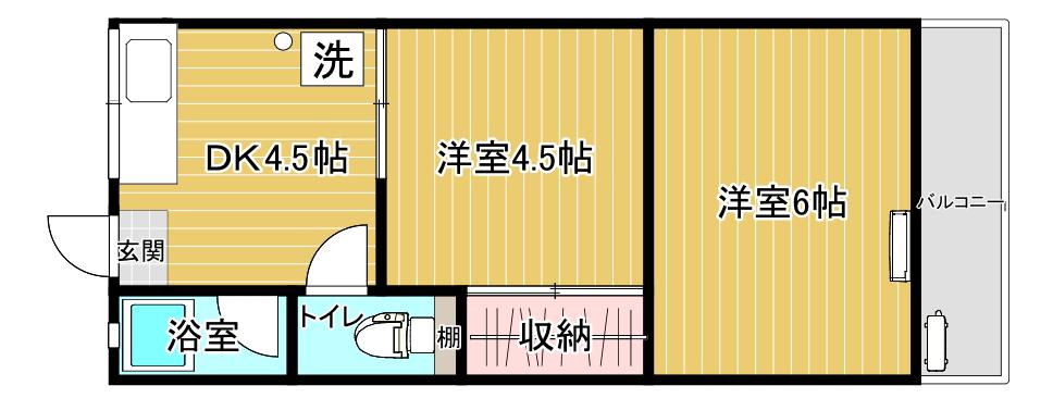 コーポ早沖(2DK/2階)の間取り写真