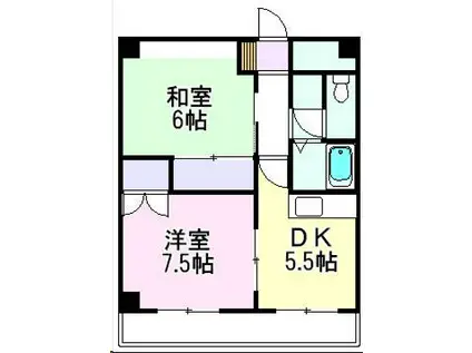 ビラージュパオ(2DK/6階)の間取り写真