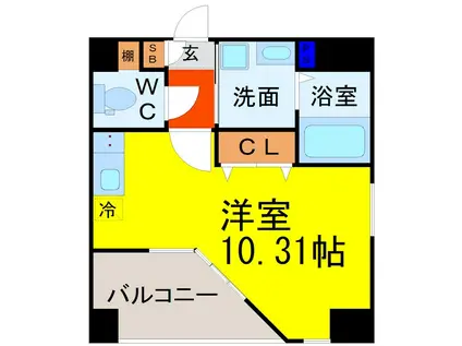 GRANDUKE東別院CREA(ワンルーム/2階)の間取り写真