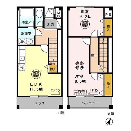 ロイヤルメゾン(2LDK/1階)の間取り写真
