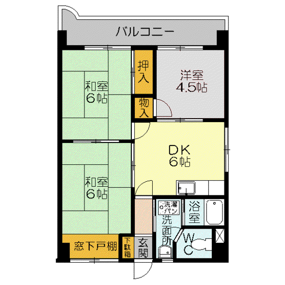 グランベール森川(3DK/5階)の間取り写真
