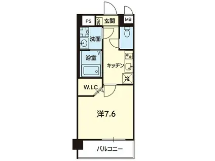 QUEENRICH大津(1K/3階)の間取り写真