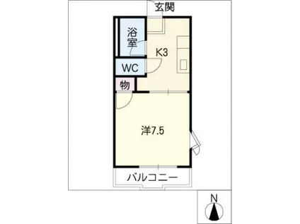 エトアール(1K/1階)の間取り写真