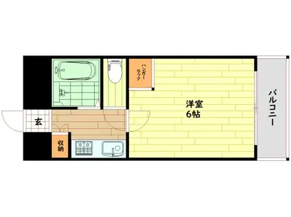 ピュアコート天神橋(1K/6階)の間取り写真