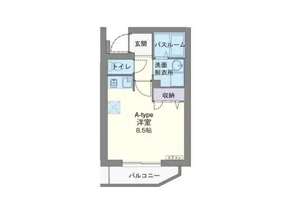 シャンノール(ワンルーム/2階)の間取り写真