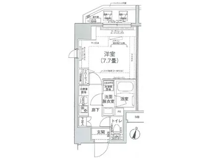 アイル王子ノルド(1K/7階)の間取り写真