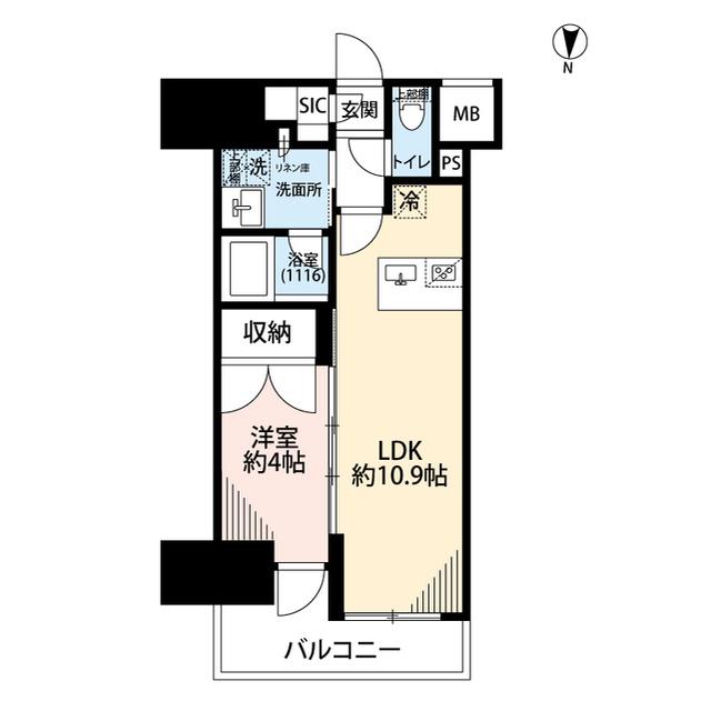 プレール・ドゥーク亀戸VI(1LDK/10階)の間取り写真