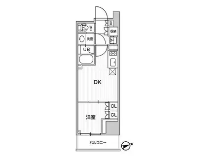 ディームス蔵前RESIDENCE(1DK/7階)の間取り写真