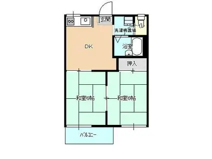 フォーブル堀(2DK/1階)の間取り写真