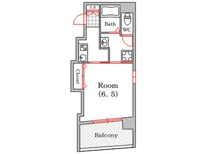 フロスト(1K/3階)の間取り写真
