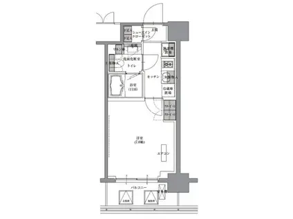 プレジリア人形町(1K/7階)の間取り写真