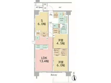 イニシア西日暮里(2SLDK/2階)の間取り写真