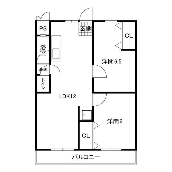 ラフォーレ(2LDK/3階)の間取り写真