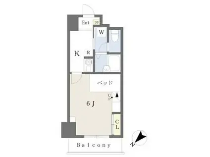 FLAT郡山(1K/3階)の間取り写真