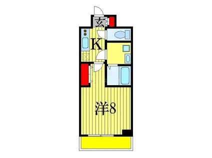 ラクラス下総中山(1K/3階)の間取り写真