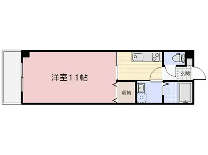 青江ビル(1K/5階)の間取り写真