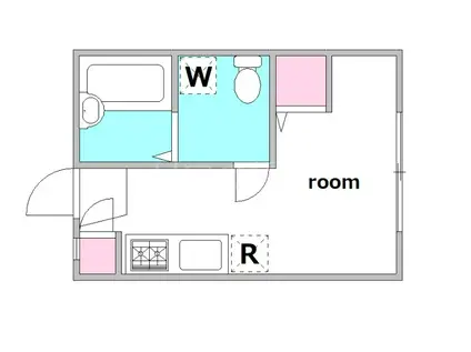 フレグランスカマタ(ワンルーム/2階)の間取り写真