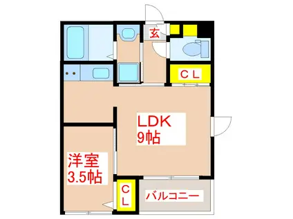 G/STAIR(1LDK/1階)の間取り写真