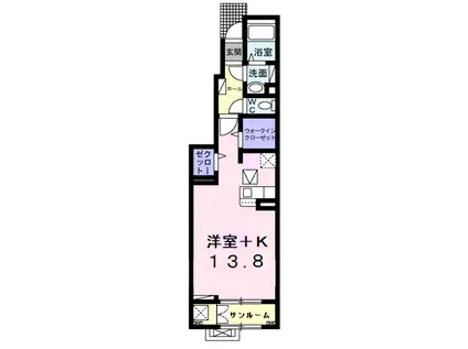 メゾン ド ユタイ I(ワンルーム/1階)の間取り写真