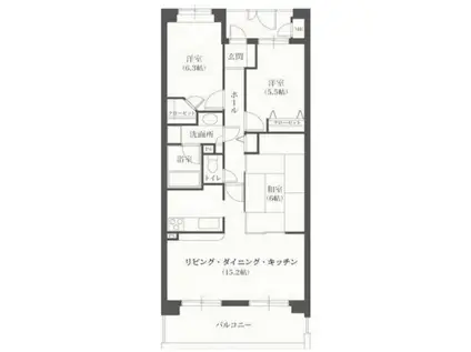 ワイエムレジデンス相模大野(3LDK/5階)の間取り写真