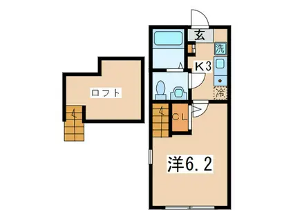 MACKENZIEPLACE(1K/2階)の間取り写真