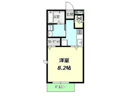 ガランテ(1K/1階)の間取り写真