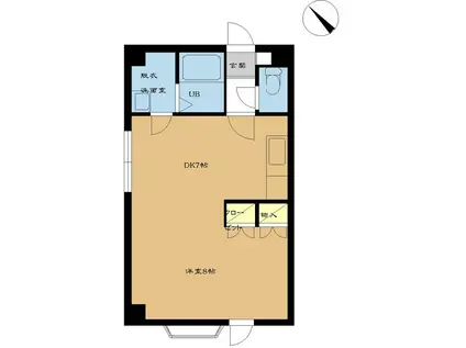 αNEXT本通第2(1DK/1階)の間取り写真