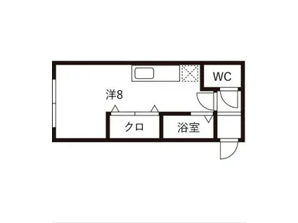 パレス栄町(ワンルーム/3階)の間取り写真