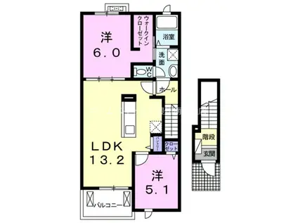 GERMER II(2LDK/2階)の間取り写真