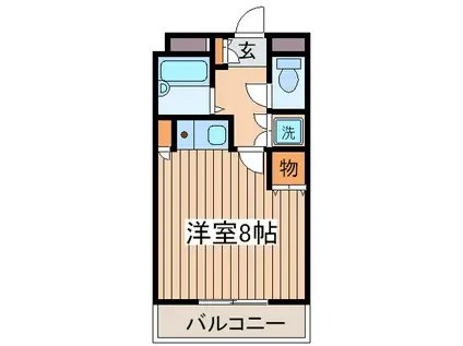 ル・シェルキタカドI(ワンルーム/1階)の間取り写真